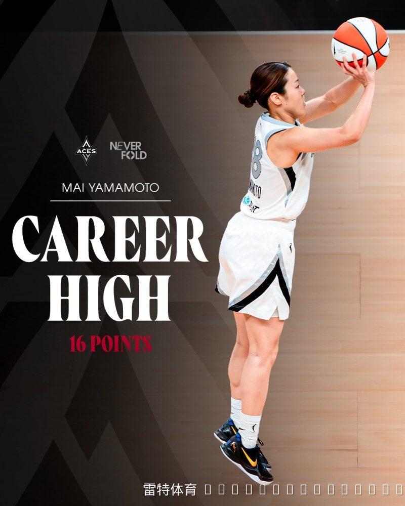 WNBA常规赛:王牌两主力轮休仍取胜,日本后卫山本麻衣替补爆发砍16分创生涯新高